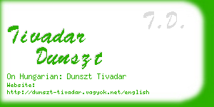 tivadar dunszt business card